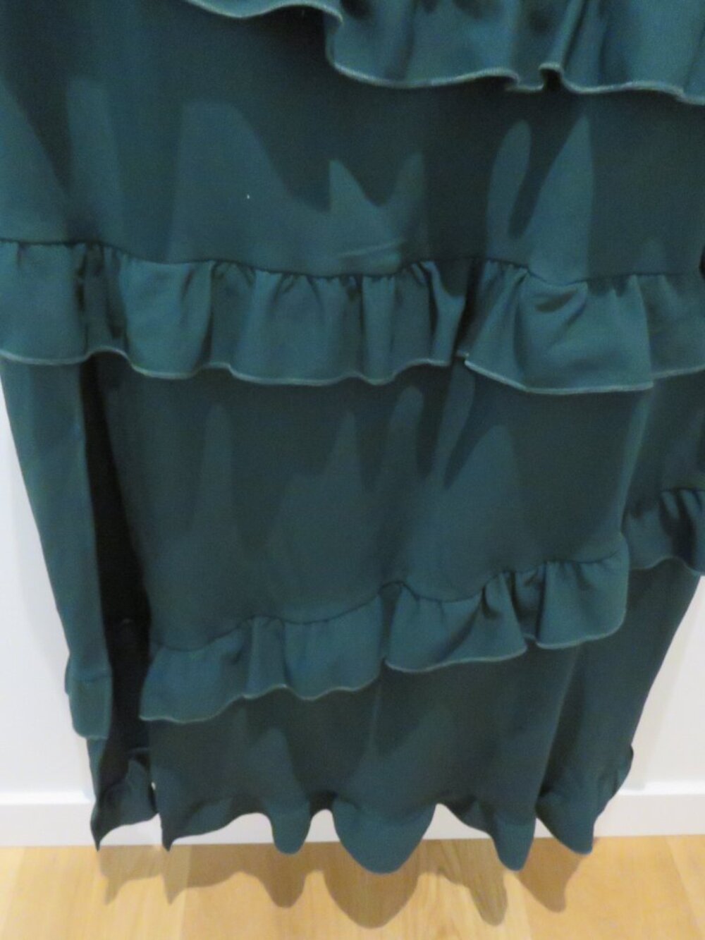 SHOW ME YOUR MUMU Greta Ruffle Midi Dress Emerald Green Sz 1X Wedding Cocktail - Picture 8 of 13